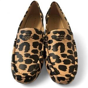 New Sz 8.5 Coach Women's Leopard Print Marley Driver Loafers
